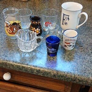 Assorted Glass and Ceramic Mug Collection
